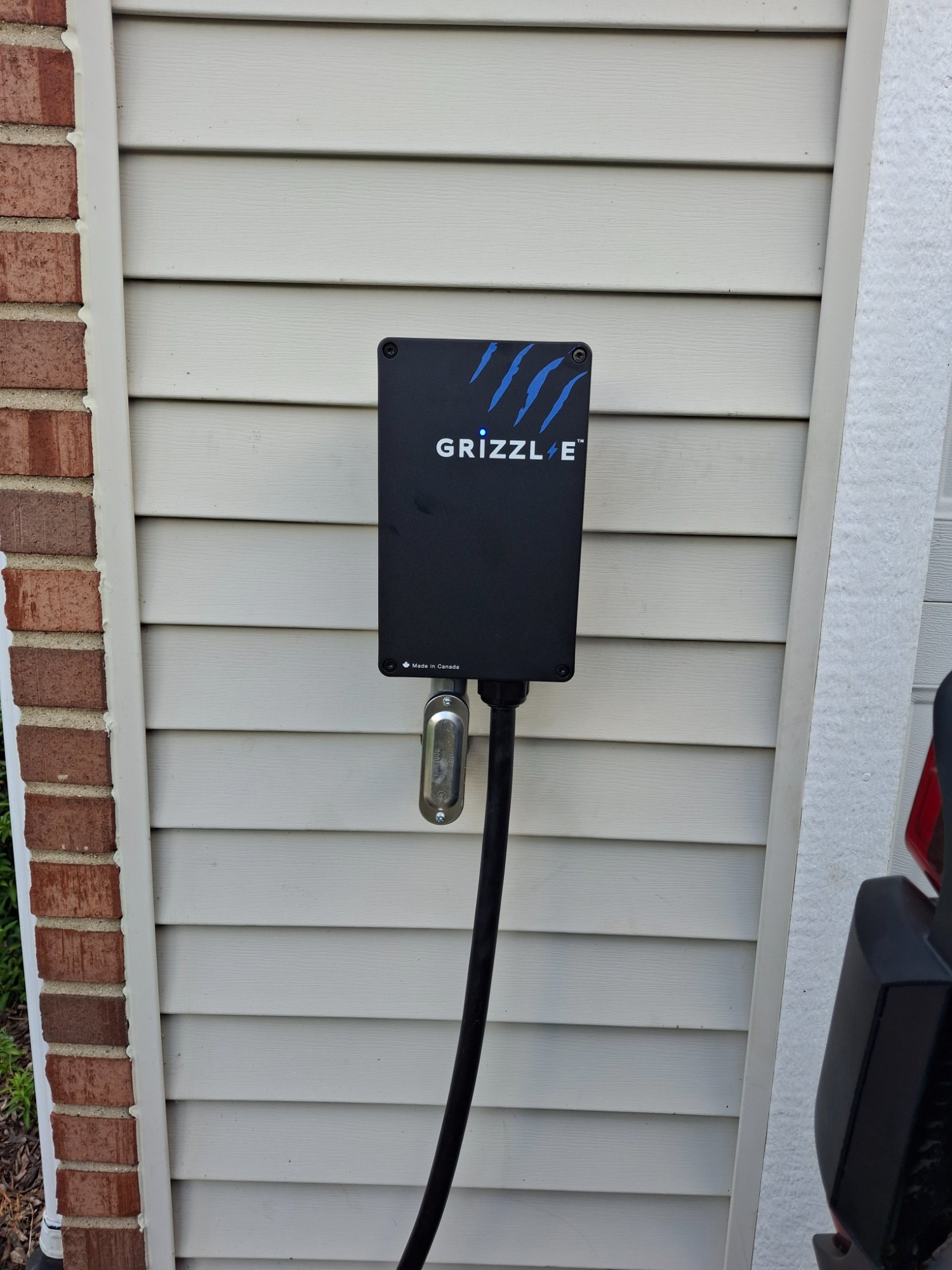 Grizzl-E EV charger exterior installation Illinois