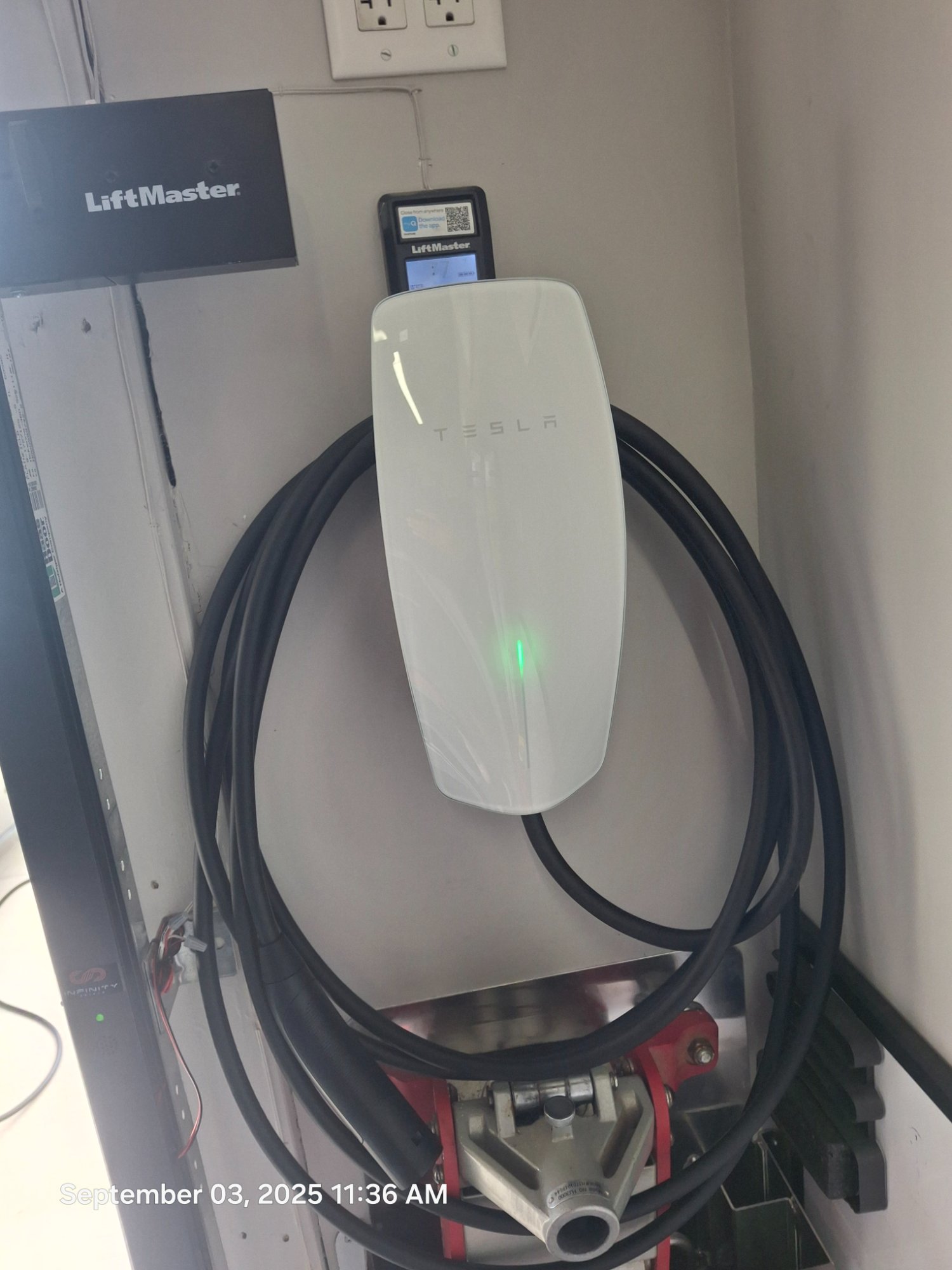 Tesla EV charger utility room Illinois