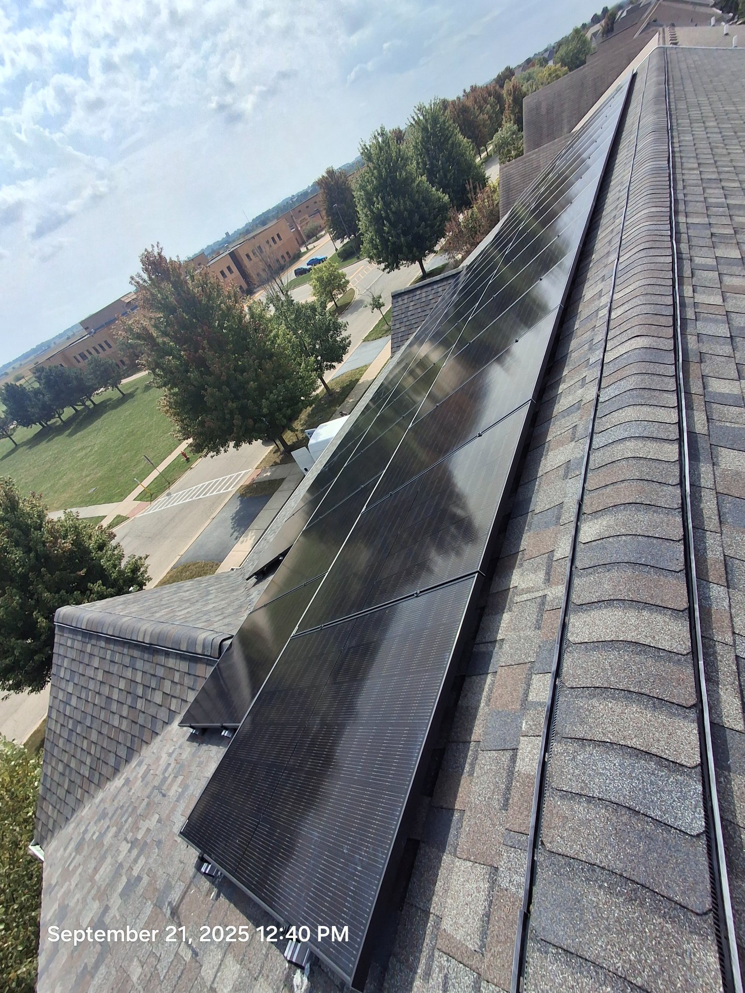 Rooftop solar panel installation close-up Illinois