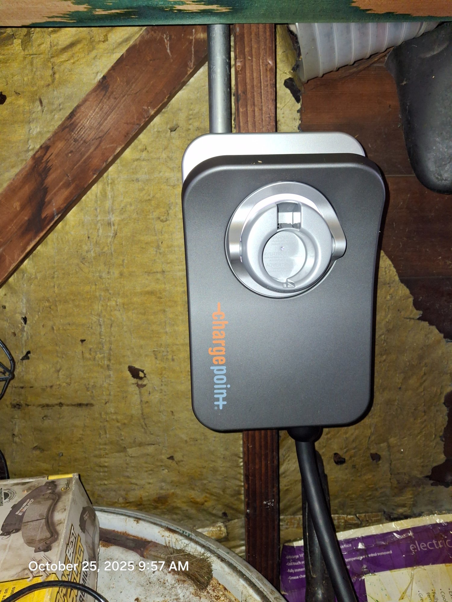 ChargePoint EV charger older garage Illinois