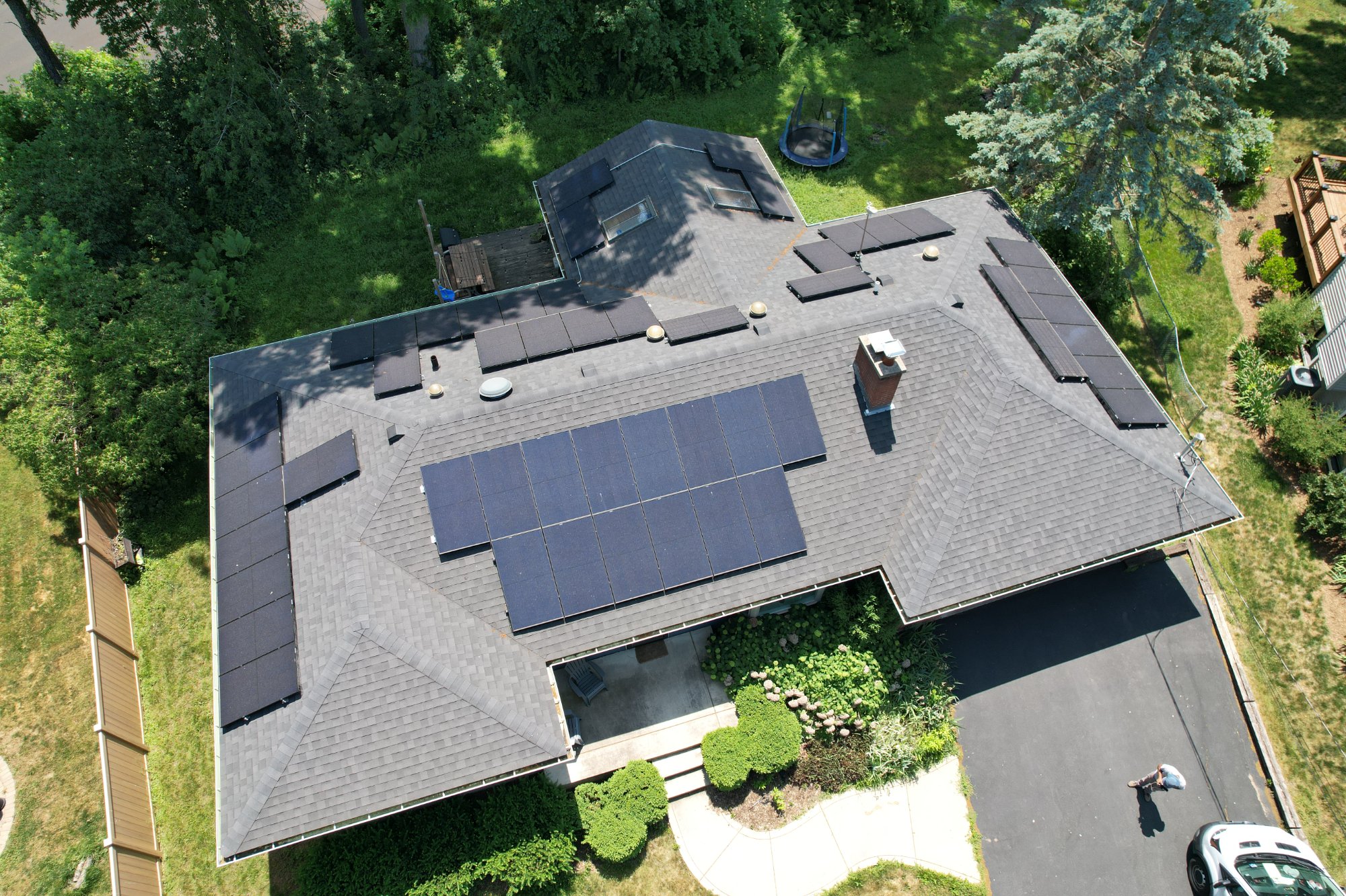 Drone aerial solar panel installation Illinois